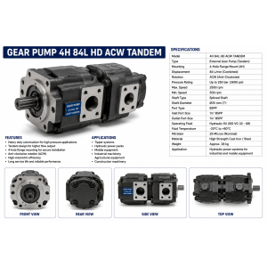 GEAR PUMP 4H 84L HD ACW  TANDEM