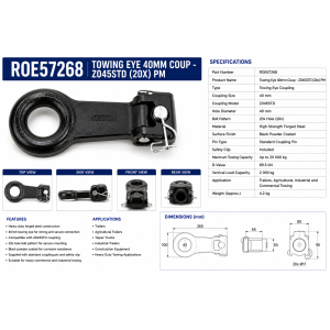 TOWING EYE 40MM COUP - Z045STD (20X) PM