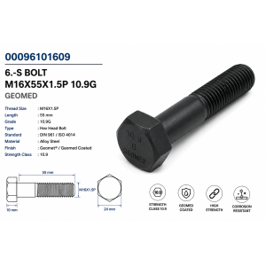 BOLT M16X55X1.5P 10.9G  GEOMED