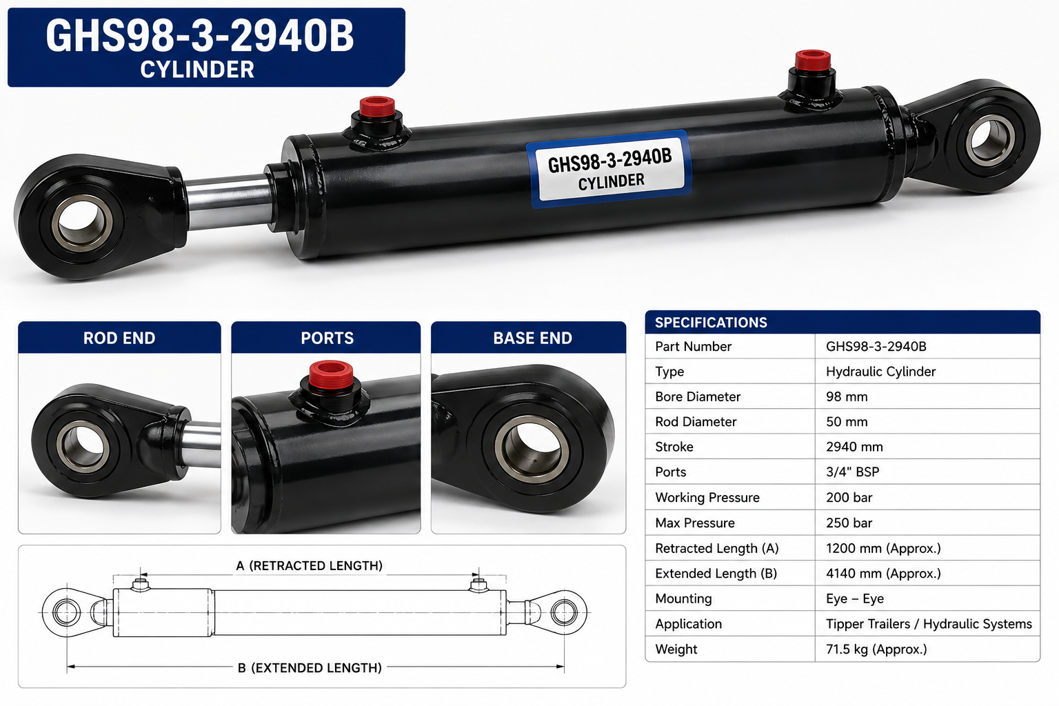Cylinder GHS98-3- 2940B
