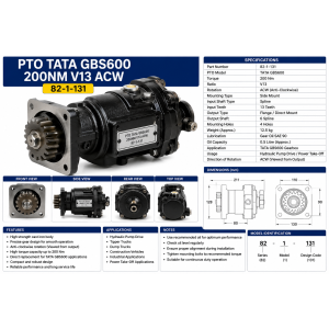 PTO TATA GBS600 200NM V13 ACW 82-1-131