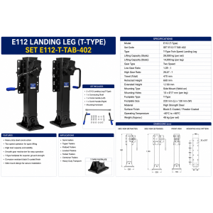 E112 LANDING LEG (T- TYPE) SET E112-T-TAB- 402