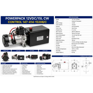 POWERPACK 12VDC/15L CW CONTROL 147-414- 15208/C